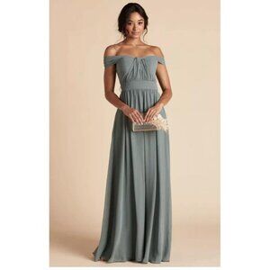 Birdy Grey Womens Grace Convertible Bridesmaid Dress Chiffon Sea Glass Size XXL